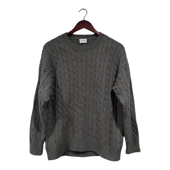 ARITZIA Sunday Best Cable Knit Sweater Merino Wool Blend Dusty Green Womens Sz S - Picture 1 of 16
